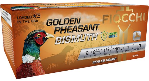 Picture of Fiocchi Golden Pheasant Bismuth 12 Gauge 2.75" 1 1/4 Oz 4 Shot 10 Per Box/ 10 Cs 