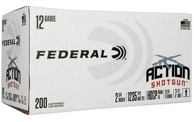 Picture of Federal Action Shotgun Target 12 Gauge 2.75" 1 1/8 Oz 7.5 Shot 200 Per Box/ 1 Cs 