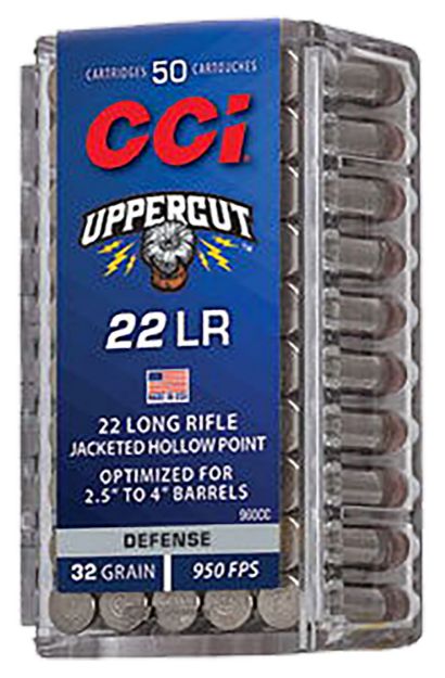 Picture of Cci Uppercut Defense 22 Lr 32 Gr Jacketed Hollow Point (Jhp) 50 Per Box/ 100 Cs 