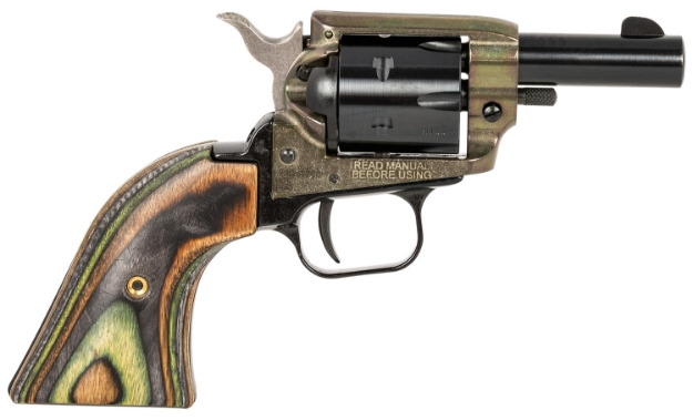 Picture of Heritage Mfg Barkeep 22 Lr 6 Shot 2", Black Oxide Barrel/Cylinder, Simulated Color Case Hardened Frame, Camo Laminate Grips 