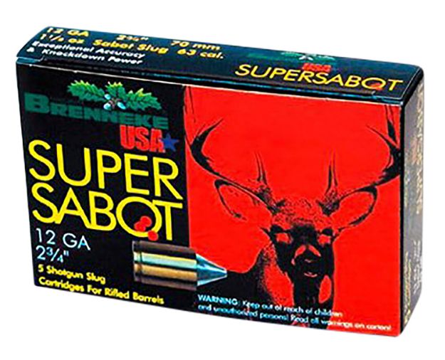 Picture of Brenneke Supersabot Hunting 12 Gauge 2.75" 1/3 Oz Sabot Slug Shot 5 Per Box/ 50 Cs 