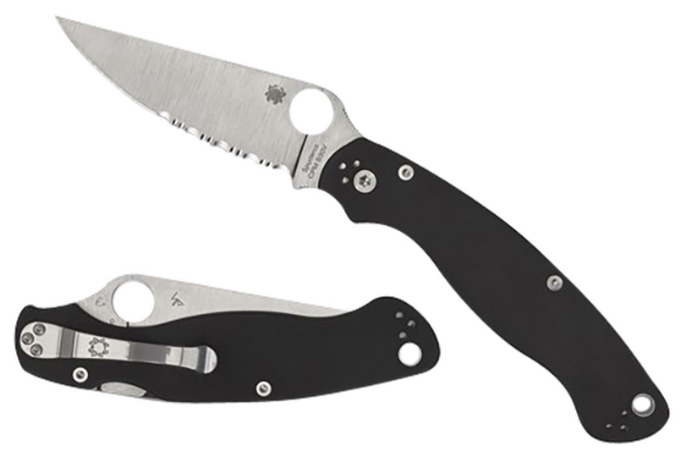 Picture of Spyderco Military 2 4" Folding Plain Stonewashed Cpm S30v Ss Blade/Black Textured G10 Handle Includes Pocket Clip 