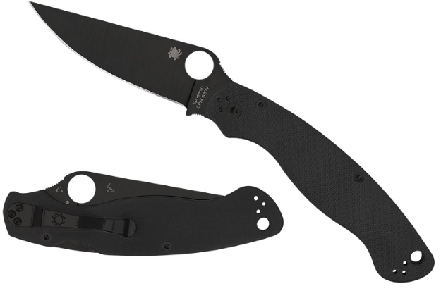 Picture of Spyderco Military 2 4" Folding Plain Black Dlc Cpm S30v Ss Blade/ Black Textured G10 Handle Includes Pocket Clip 