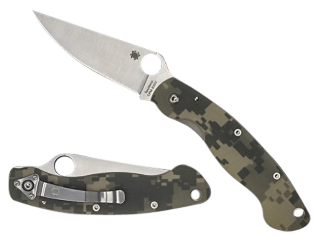 Picture of Spyderco Military 4" Folding Clip Point Plain Stonewashed Cpm S30v Ss Blade/ Digital Camo G10 Handle Includes Pocket Clip 