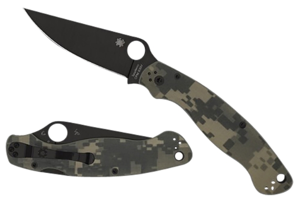 Picture of Spyderco Military 2 4" Folding Plain Black Dlc Cpm S30v Ss Blade/ Digital Camo G10 Handle Includes Pocket Clip 