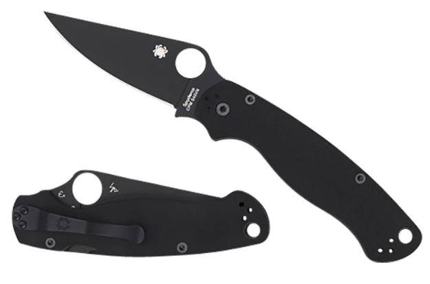 Picture of Spyderco Para Military 2 3.42" Folding Plain Black Dlc Cpm S45vn Ss Blade/Black Textured G10 Handle Includes Pocket Clip 