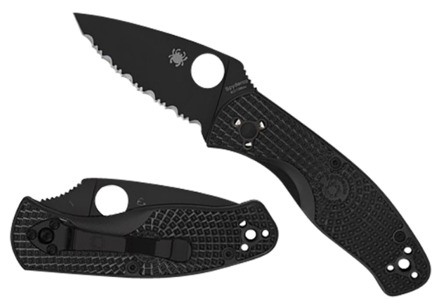 Picture of Spyderco Persistence Lightweight 2.75" Folding Plain Black Oxide 8Cr13mov Ss Blade/Black Bi-Directional Texturing Frn Handle Includes Pocket Clip 