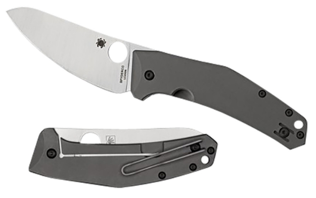 Picture of Spyderco Spydiechef Salt 3.32" Folding Plain Lc200n Blade Satin Titanium Handle Includes Pocket Clip 