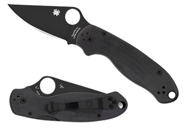 Picture of Spyderco Para 3 2.95" Folding Clip Point Plain Black Dlc Cpm S45vn Ss Blade/Black G10 Handle Includes Pocket Clip 