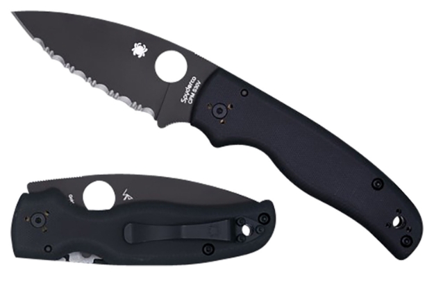 Picture of Spyderco Shaman 3.58" Folding Plain Black Dlc Cpm S30v Ss Blade/Black Textured G10 Handle Includes Pocket Clip 