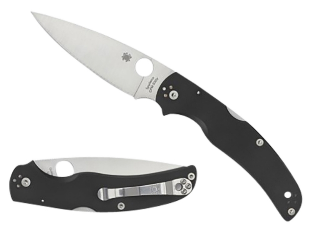 Picture of Spyderco Native Chief Lightweight 4.02" Folding Plain Stonewashed Cts Bd1n Ss Blade/Black Textured Frn Handle Includes Pocket Clip 