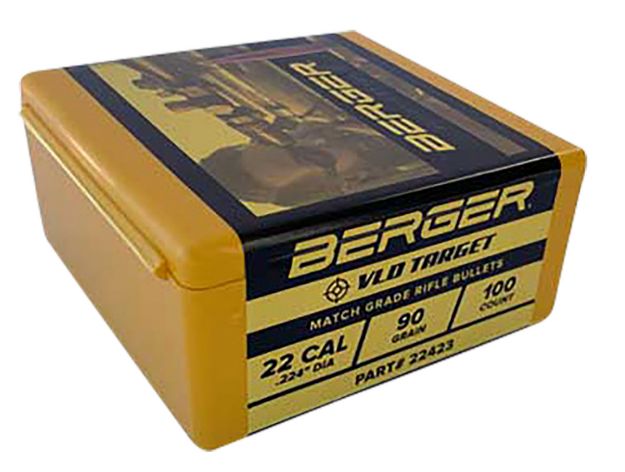 Picture of Berger Bullets Vld Target Match Grade 22 Cal .224 90 Gr Secant Very Low Drag 100 Per Box 