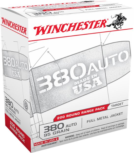 Picture of Winchester Ammo Usa Target 380 Acp 95 Gr Full Metal Jacket (Fmj) 200 Per Box/ 5 Cs 