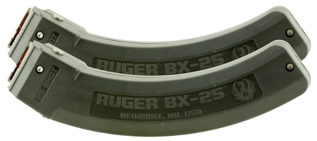 Picture of Ruger Bx-25 Value Pack 25Rd Magazine Fits Ruger 10/22/Sr/77/Charger 22Lr Bx-25 Black 2 Pack 