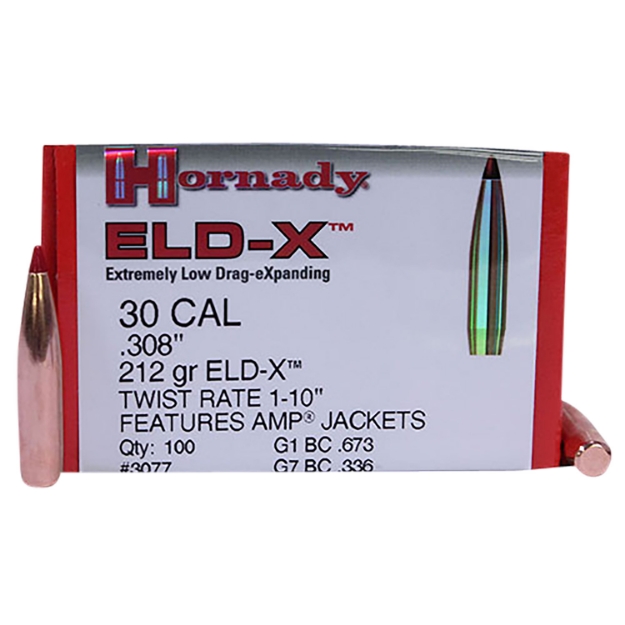 Picture of Hornady Eld-X Hunting 30 Cal .308 212 Gr Extremely Low Drag-Expanding 