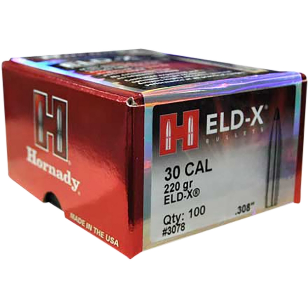 Picture of Hornady Eld-X Hunting 30 Cal .308 220 Gr Extremely Low Drag-Expanding 