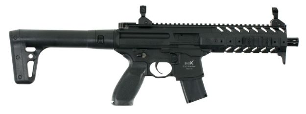 Picture of Sig Sauer Airguns Mpx Air Semi-Auto Co2 177 Pellet 30Rd, Black, Fixed Stock, Picatinny Handgaurd, Flip-Up Sights 