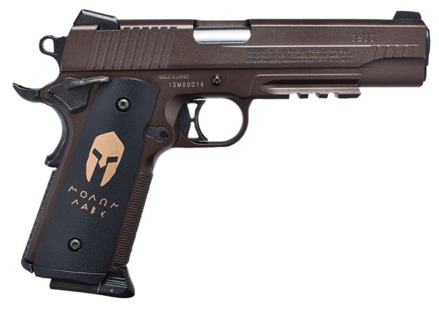 Picture of Sig Sauer Airguns 1911 Spartan Air Pistol Co2 177 Bb 16+1 4.90" Black Molon Labe Engraved Polymer Grips 