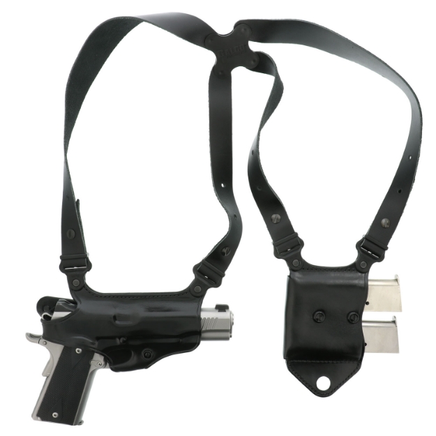 Picture of Galco Miami Classic Ii Shoulder System Size Fits Chest Up To 56" Black Leather Harness Fits 1911 Fits 3.50" Barrel Right Hand 