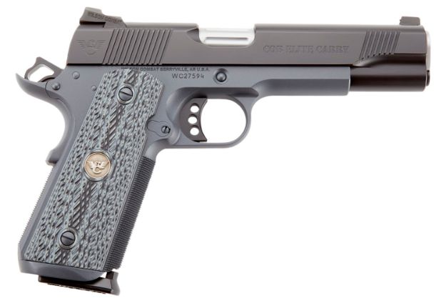 Picture of Wilson Combat 1911 Cqb Elite Carry 9Mm Luger 10+1 5" Barrel, Gray Carbon Steel Frame W/Beavertail, Serrated Black Carbon Steel Slide, Black/Gray G10 Grip, Manual Safety 