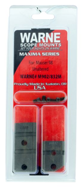 Picture of Warne Maxima Base Set For Rifle Mauser 98 Unaltered Weaver Matte Black Steel 