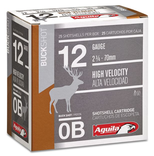 Picture of Aguila Buckshot High Velocity 12 Gauge 2.75" 1 Oz 0 Buck Shot 25 Per Box/ 10 Cs 