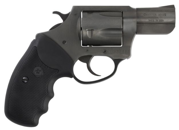 Picture of Charter Arms Bulldog Boomer 44 S&W Spl 5Rd 2.50" Stainless Steel Barrel, Cylinder & Frame W/Black Nitride+ Finish, Standard Hammer, Finger Grooved Black Rubber Grip 