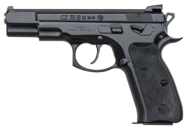 Picture of Cz-Usa Cz 75 B Omega Convertible 9Mm Luger 4.60" 16+1 Overall Black Finish With Inside Railed Steel Slide, Polymer Grip & Non-Tilted Barrel 