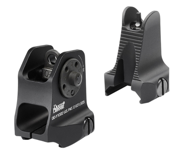 Picture of Daniel Defense Ar-15 Iron Sight Set Black Hardcoat Anodized Fixed Front & Rear Sight 