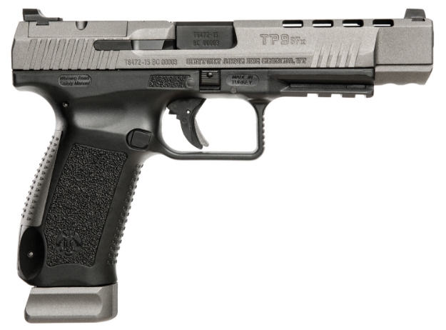 Picture of Canik Tp9sfx 9Mm Luger 5.20" 20+1 Black Finish Frame With Tungsten Gray Cerakote Steel Slide, Tungsten Gray Interchangeable Backstrap Grip & Picatinny Rail 