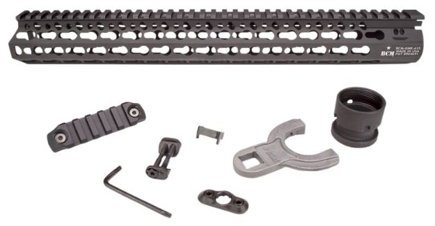 Picture of Bcm Kmr Alpha Handguard 15" Keymod Style Made Of Aluminum With Black Anodized Finish For Ar-15 