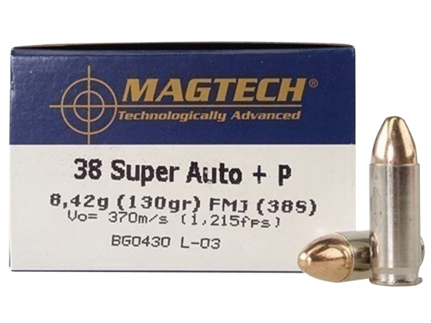 Picture of Magtech Range/Training Target 38 Super +P 130 Gr Full Metal Jacket (Fmj) 50 Per Box/ 20 Cs 