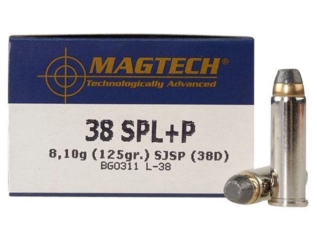 Picture of Magtech Range/Training Target 38 Special +P 125 Gr Semi-Jacketed Soft Point Flat 50 Per Box/ 20 Cs 