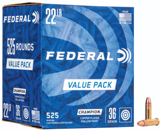 Picture of Federal Champion Training Value Pack 22 Lr 36 Gr Copper Plated Hollow Point (Cphp) 525 Per Box/10 Cs 