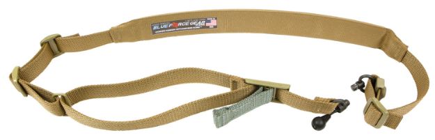 Picture of Blue Force Gear Vickers 221 Sling Made Of Coyote Tan Cordura With 57"-67" Oal, 2" W, Padded & One-Two Point Design & Red Swivel For Ar Platform 