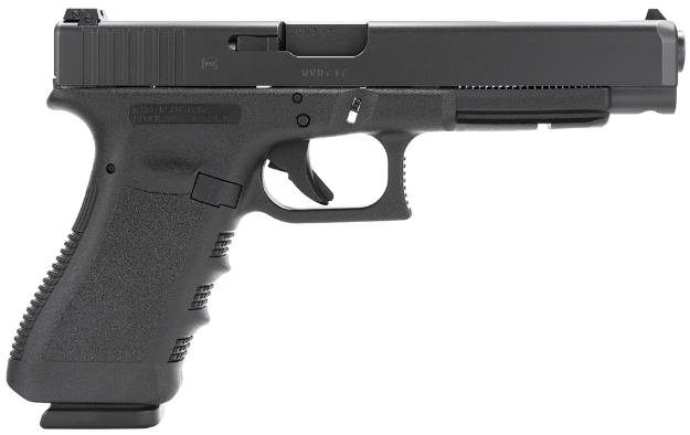 Picture of Glock G34 Gen3 Competition 9Mm Luger 5.31" Barrel 17+1, Black Frame & Slide, Finger Grooved Rough Texture Grip, Adjustable Sights, Safe Action Trigger 