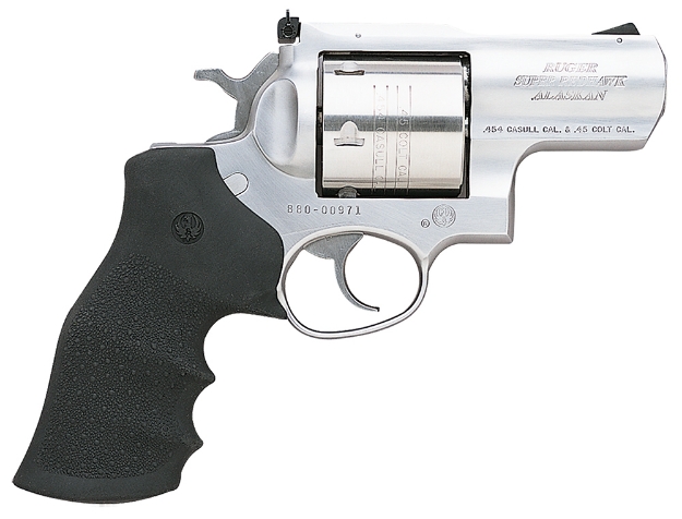 Picture of Ruger Super Redhawk Alaskan 454 Casull 2.50" Barrel 6Rd Cylinder, Satin Stainless Steel, Hogue Tamer Monogrip, Transfer Bar Safety 