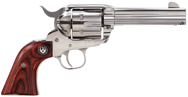 Picture of Ruger Vaquero 357 Mag 4.62" Barrel 6Rd Cylinder, High Gloss Stainless Steel, Hardwood Grip, Transfer Bar Safety 