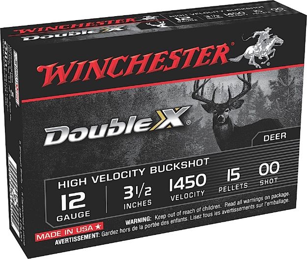 Picture of Winchester Ammo Double X High Velocity 12 Gauge 3.50" 15 Pellets 00 Buck Shot 5 Per Box/50 Cs 