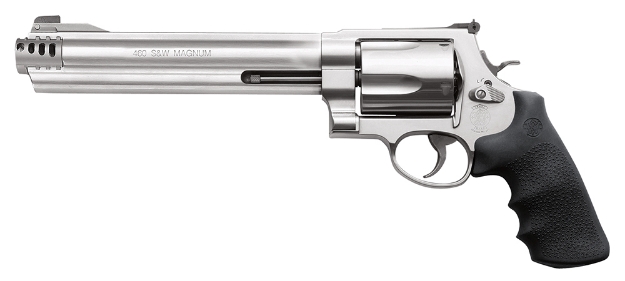 Picture of Smith & Wesson Model 460 Xvr 460 S&W Mag 8.38" Threaded Stainless Steel Barrel & 5Rd Cylinder, Satin Stainless Steel X-Frame, Two Muzzle Brakes, Removable Interchangeable Compensator 