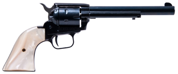 Picture of Heritage Mfg Rough Rider 22 Lr 22 Wmr 6 Shot 6.50" Black Barrel, Cylinder & Frame, Altamont White Pearl Grips 