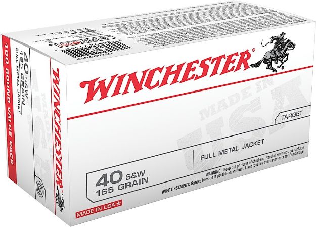 Picture of Winchester Ammo Usa Target 40 S&W 165 Gr Full Metal Jacket (Fmj) 100 Per Box/ 5 Cs 