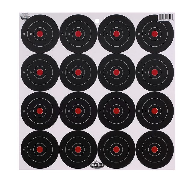 Picture of Birchwood Casey Dirty Bird 3" Bullseye Tagboard Hanging Black/White 12 Pk 