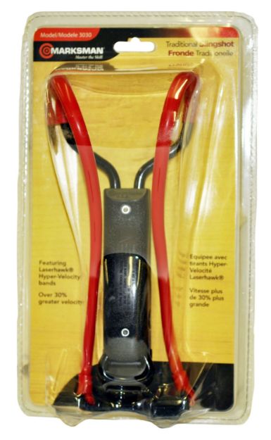 Picture of Marksman Marksman Traditional Slingshot Red Hyper-Velocity Band Black Molded Handle 
