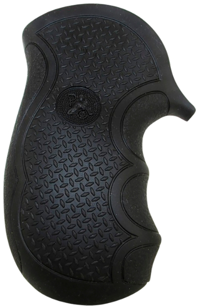 Picture of Pachmayr Diamond Pro Grip Diamond Checkering Black Rubber With Finger Grooves For Ruger Lcr 