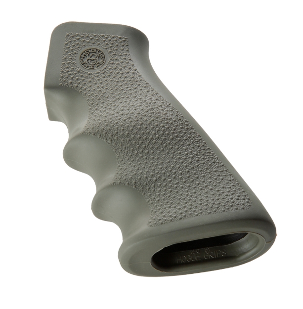 Picture of Hogue Overmolded Grip Cobblestone Od Green Rubber With Finger Grooves For Ar-15, M16 