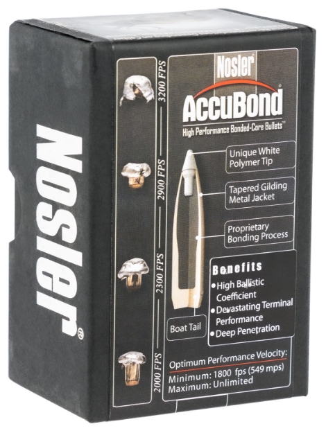 Picture of Nosler Accubond Hunting 338 Cal .338 180 Gr Spitzer Point Boat-Tail 50 Per Box 