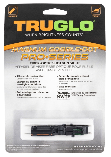 Picture of Truglo Pro Magnum Gobble-Dot Browning Maxus, Silver Red/Green Fiber Optic Black 1/4" Rib 