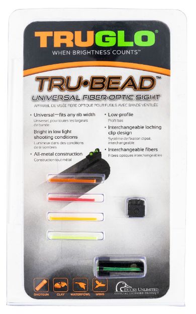 Picture of Truglo Tru-Bead Universal Shotgun Fiber Optic Green,Red,Yellow,Orange Front Black 