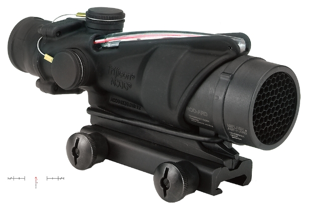 Picture of Trijicon Acog Black Hardcoat Anodized 4X32mm Illuminated Red Chevron Reticle 